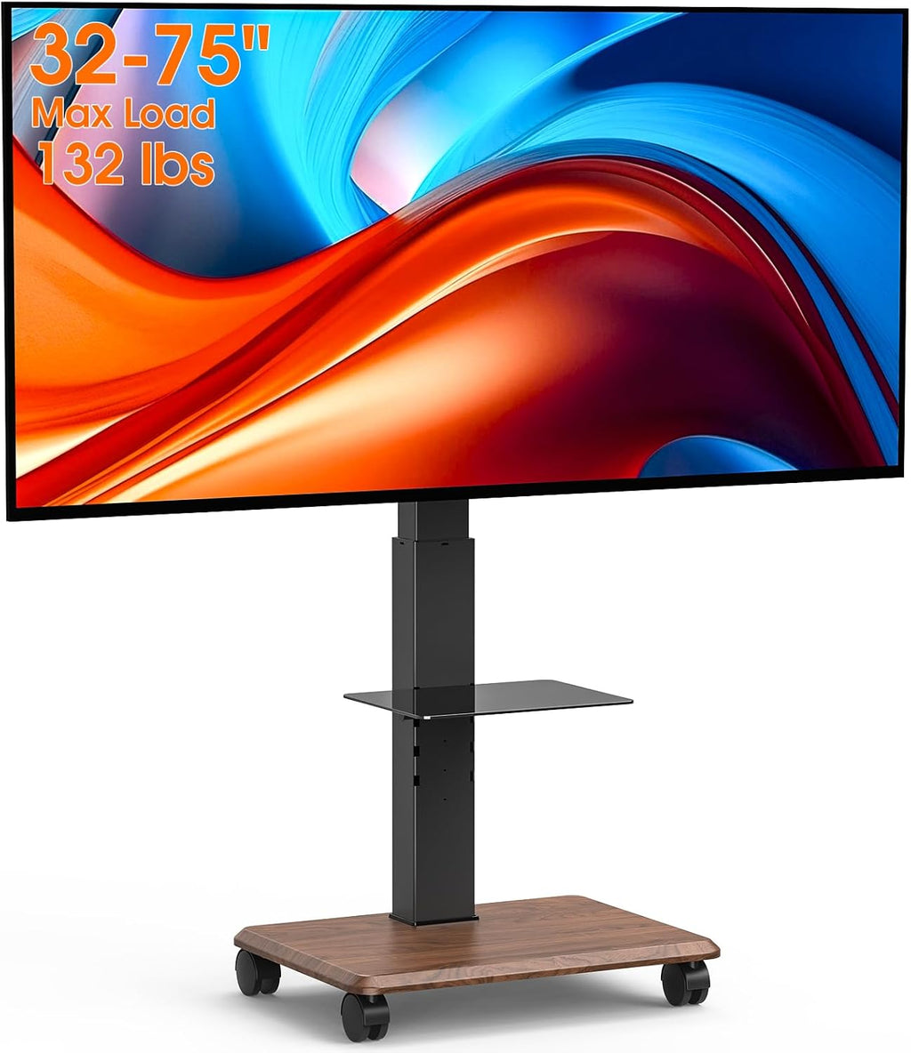Heavy Duty Rolling TV Stand for 32-75 Inch TVs Holds up to 132 lbs by Xyndyx