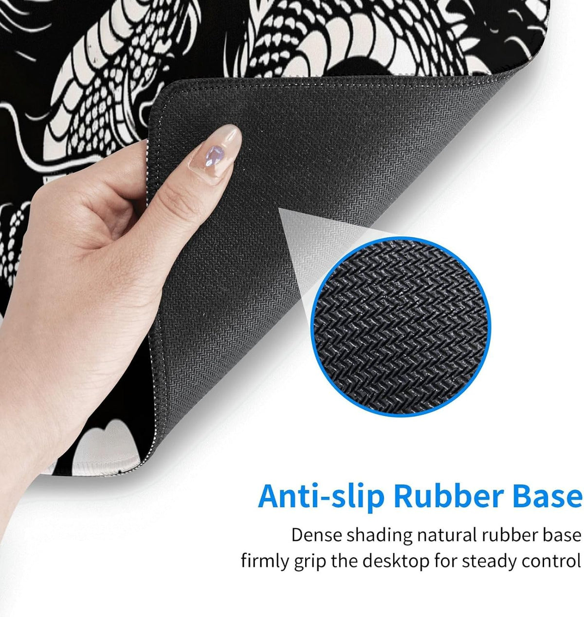 Gaming Mouse Pad Desk Pad,Extended Big Mouse Pad,31.5x11.8 Inch Long Computer Keyboard Mouse Mat Mousepad with 3mm Non-Slip Base and Stitched Edge for Gaming and Office… (Loong) - Image 5