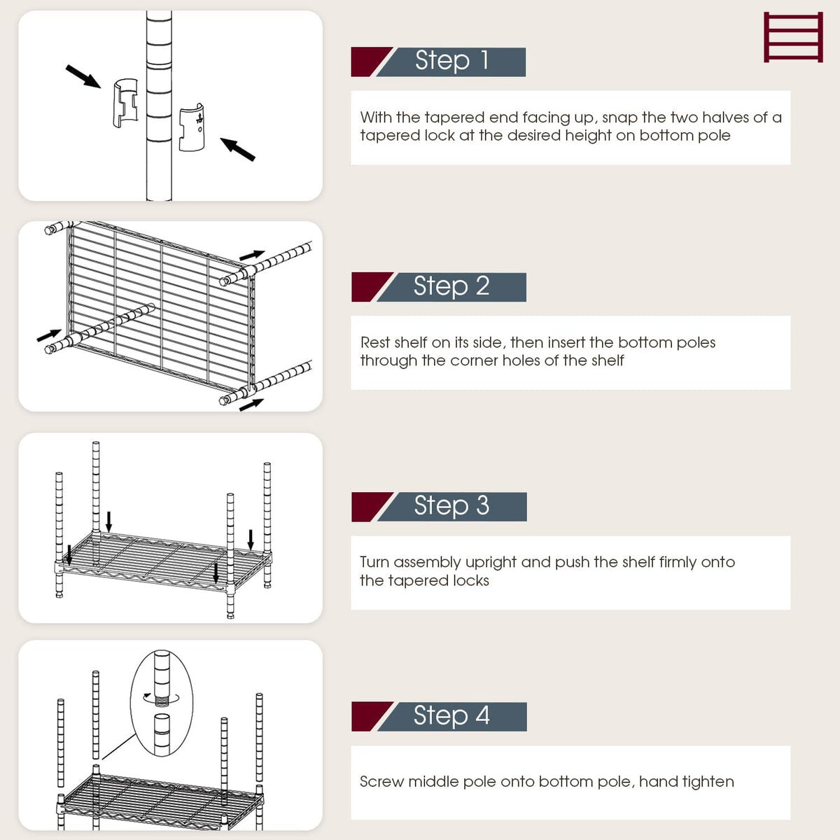 BestOffice | 6-Tier Wire Shelf with Wheels | 48" x 18" x 77" | Black - Image 6