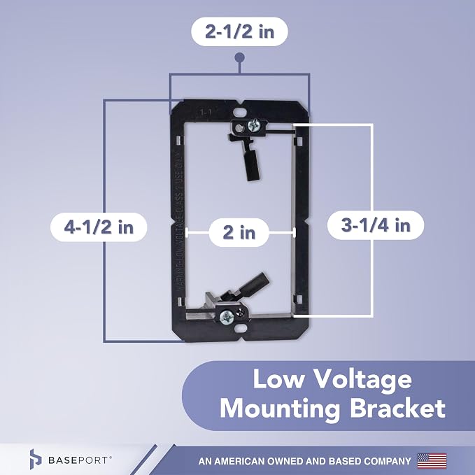 Recessed Wall Plate for Behind Wall Cable Management - White Wall Plate Cable Pass Through with Low Voltage Mounting Bracket to Hide TV Cords for Wall Mount TV, Bottom Opening, 2 pack - Image 4