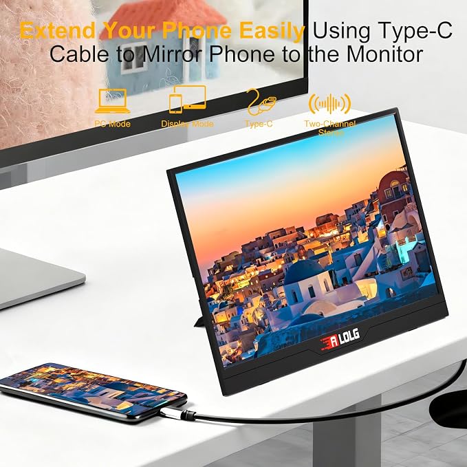 144Hz 16" Portable Monitor 1920x1200 FHD IPS with USB-C Mini HDMI | Full-function USB-C one-cable video & power HDMI port, for laptops, phones, PS5, Switch, Xbox without extra adapters - Image 7