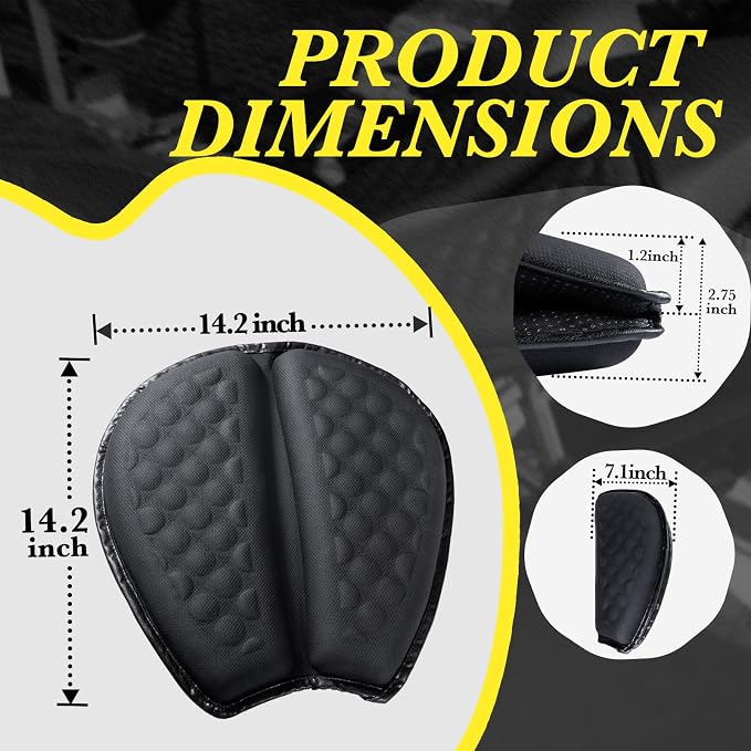 Foldable Motorcycle Gel Seat Cushion with Sunshade Cover | 3D Dome-Shaped Shock-Absorbing Seat Pad for Long Rides, Pressure Relief, Airflow & Cooling Comfort - Image 7
