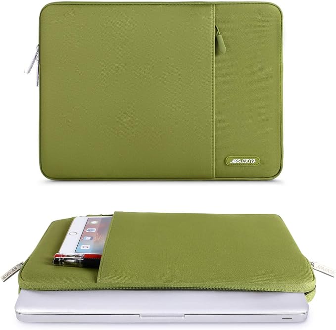 MOSISO Laptop Case 14 inch, Laptop Sleeve Bag with Pocket | Compatible with HP Lenovo Dell ASUS Acer, HP Stream, Dell Latitude, Polyester Vertical Computer Bag, Chartreuse - Image 5
