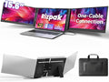 One Cable Laptop Screen Extender, 15.6” Ultra-Slim Triple Portable Monitor, 1080P FHD IPS Display, USB-C/A Connection, Travel Monitor for 13–17.3" Laptops, for Mac/Win/Android (Driver Required) by Unknown