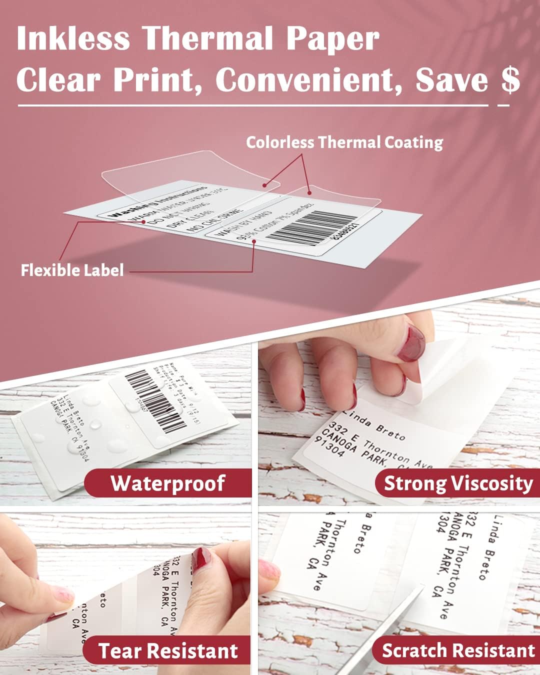 Phomemo Thermal Labels, 1.57"x 1.18", for M110/M100/M220/M108/M250, 230 PCS - Image 8