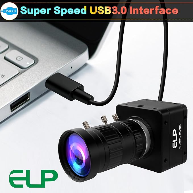 ELP Ultra HD 20MP Varifocal USB 3.0 Camera for Computer Manual Zoom 3840P USB3.0/2.0 Lightburn Cameras for Windows Linux Mac Pi 5-50mm 10X Variable Focus AR2020 High Speed 4K 30FPS Webcam for PC - Image 7