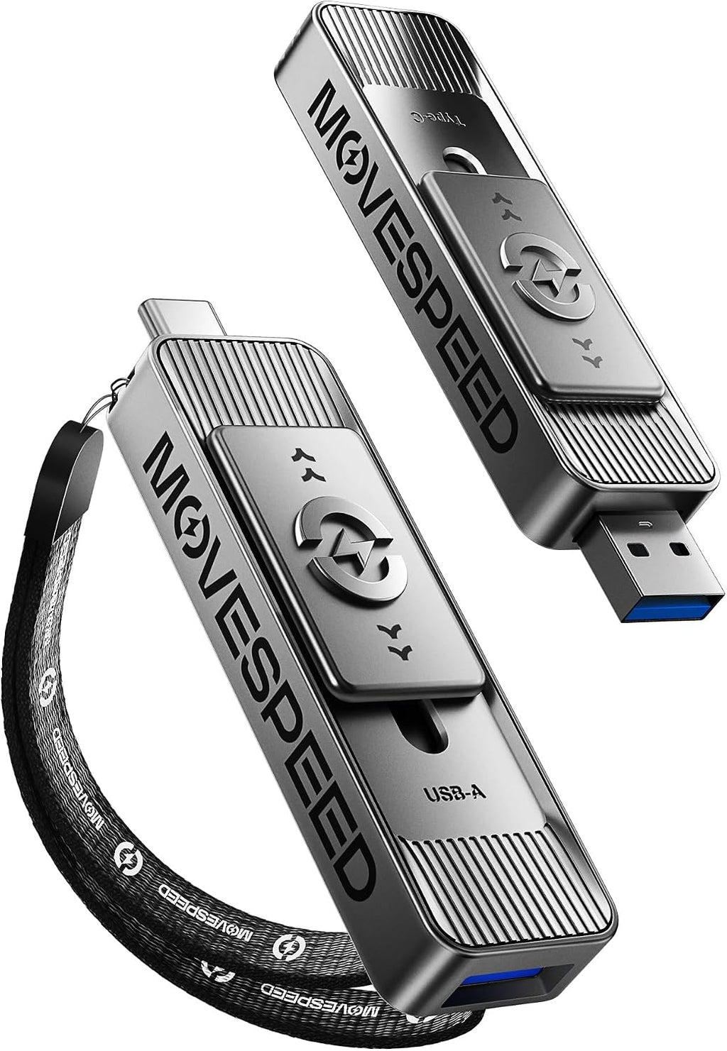 MOVE SPEED 2TB Solid State Drives with Dual Ports & Push-Pull Design 560MB/s Read Speed, Type C + USB 3.2 Drive Portable ssd for iPhone 15/16/Android/Mac by MOVE SPEED