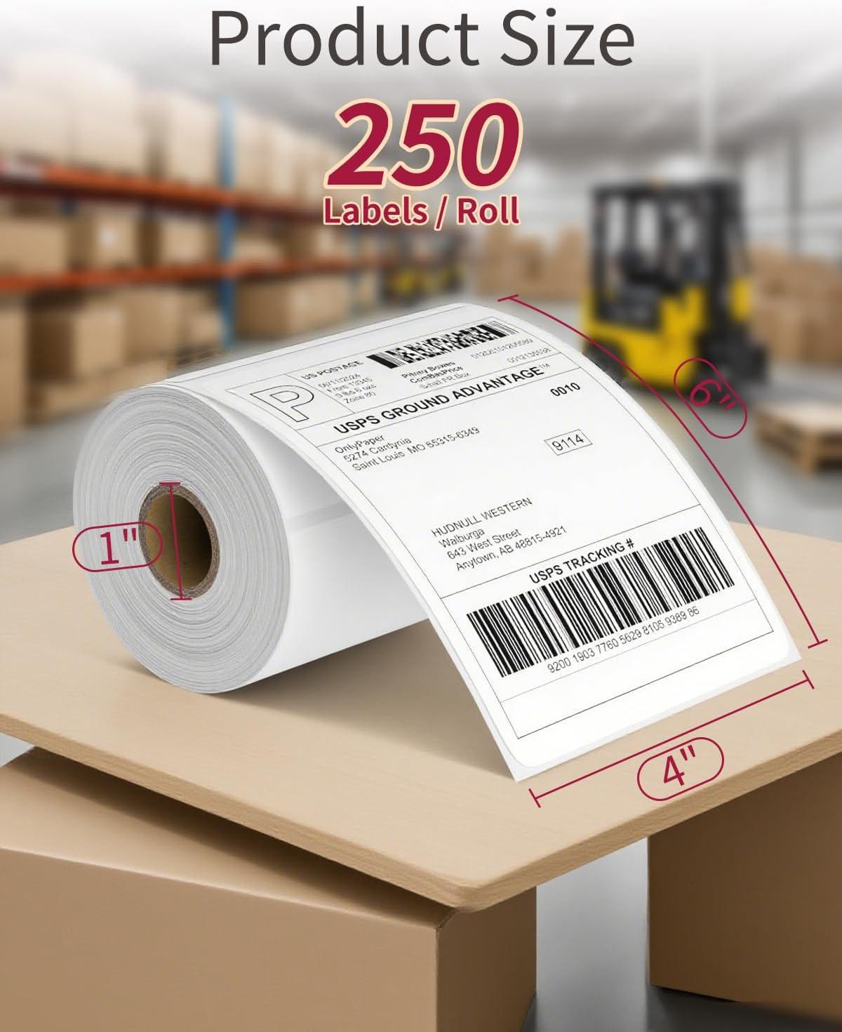 4x6 Thermal Labels Roll – 10 Rolls, 250 Labels/Roll – Shipping Labels 4x6, Perforated & Strong Adhesive - Commercial Grade Thermal Printer Labels for Shipping and Mailing - Image 2
