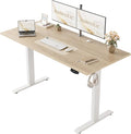 Agilestic 55 * 24 Inch Height Adjustable Electric Standing Desk, Maple | Sit Stand Up Computer Desk, Memory Presets, Stable Steel Frame,154 lbs, Easy Assembly, Splice Board, Home Office, Studying by Agilestic