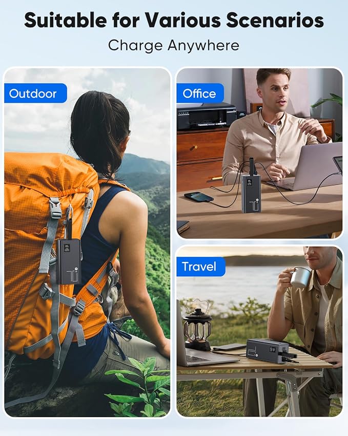 Portable Charger 70000mAh Power Bank Fast Charging, External Battery Pack High Capacity, 30W USB C Battery Bank PD&QC 3.0,5 Output 2 Input, LED Display Powerbank for iphone Tablet Camping Travel - Image 8