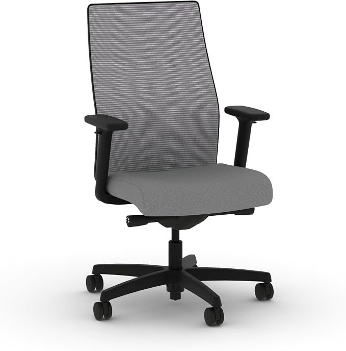 HON Ignition 2.0 Ergonomic Office Chair, Lumbar Support, Desk Chair, Frost | Ergonomic office desk chair with lumbar support, adjustable arms, office decor, workstation comfort for focused productivity by HON