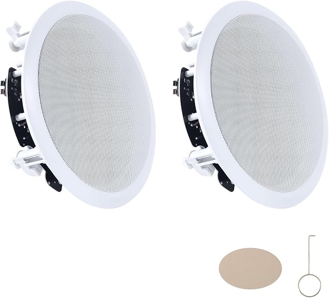 VEVOR in Ceiling Speakers, 8", in-Ceiling & in-Wall Speaker System, Hi-Fi Sound, 150W Peak, 2-Way Flush Mount Speakers, for Damp Humid Placement, Home Theater, Living Room, or Covered Patio, 1 Pair - Image 9