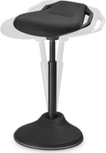 SONGMICS Ergonomic Wobble Stool, Height Adjustable Standing Desk Stool 23.6-33.3 Inches, Swivel Balance Chair with Non-Slip Base, Standing Chair, for Active Sitting, Office, Home, Ink Black UOSC02BK by Unknown