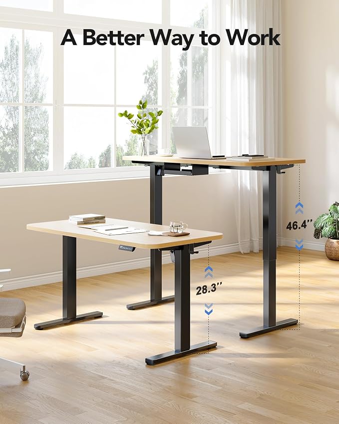 HUANUO Electric Standing Desk Frame with Double Crossbeam,Black Frame Only | Fits Max 35.4″ x 86.6″ Tops,Brushless Motor,220 lbs Capacity,4 Memory Heights,30% Thicker Legs,quiet operation - Image 9