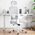 Ergonomic Office Chair,Ultra Thick Spring Cushion Desk Chair,Grey | Adjustable Lumbar Support and Headrest,Flip-up Arms,Rocking Function,Mesh Home Office Computer Chair by TUKAKA