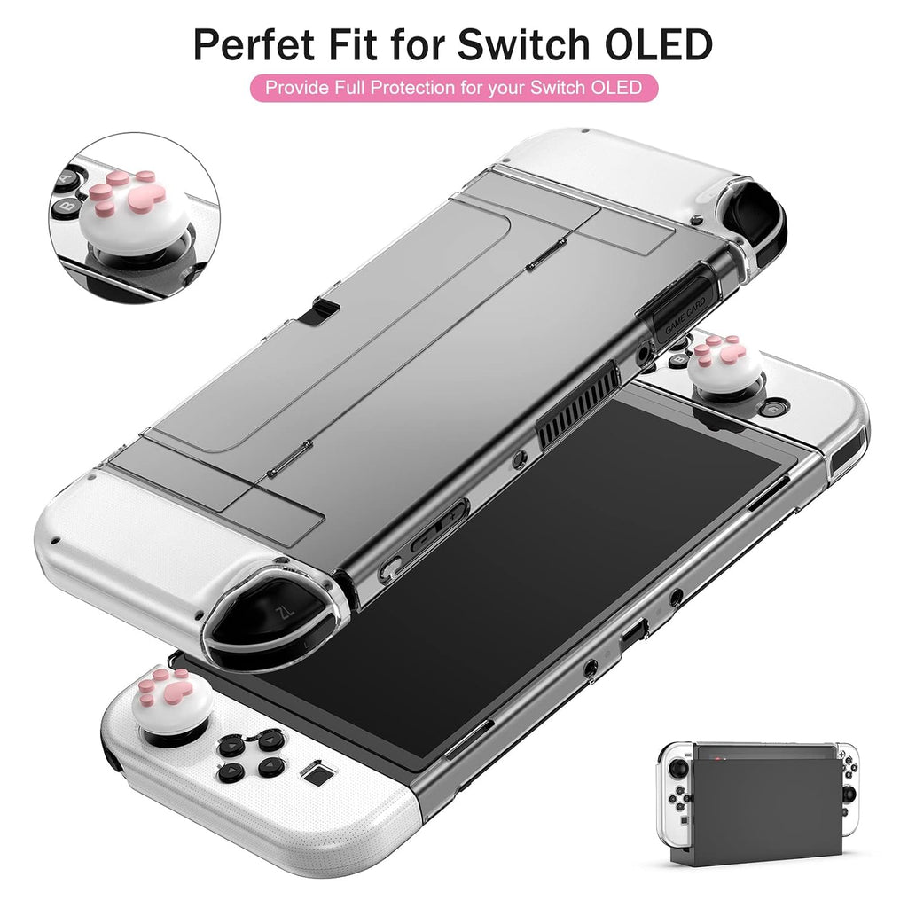 Younik Switch OLED Accessories Bundle, 17 in 1 Pink Switch Oled Accessories Kit for Girls Include Switch Carrying Case, Adjustable Stand, Protective Case for Switch Console & J-Con - Image 4
