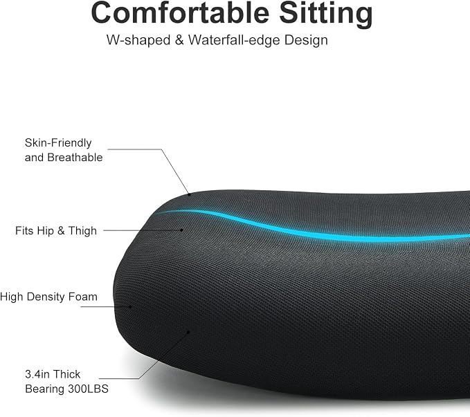 Ticova Ergonomic Office Chair - High Back Desk Chair with Adjustable Lumbar Support & 3D Armrest - 130°Reclining & Rocking Mesh ComputerChair with Thick Seat Cushion & Rotatable Headrest - Image 5