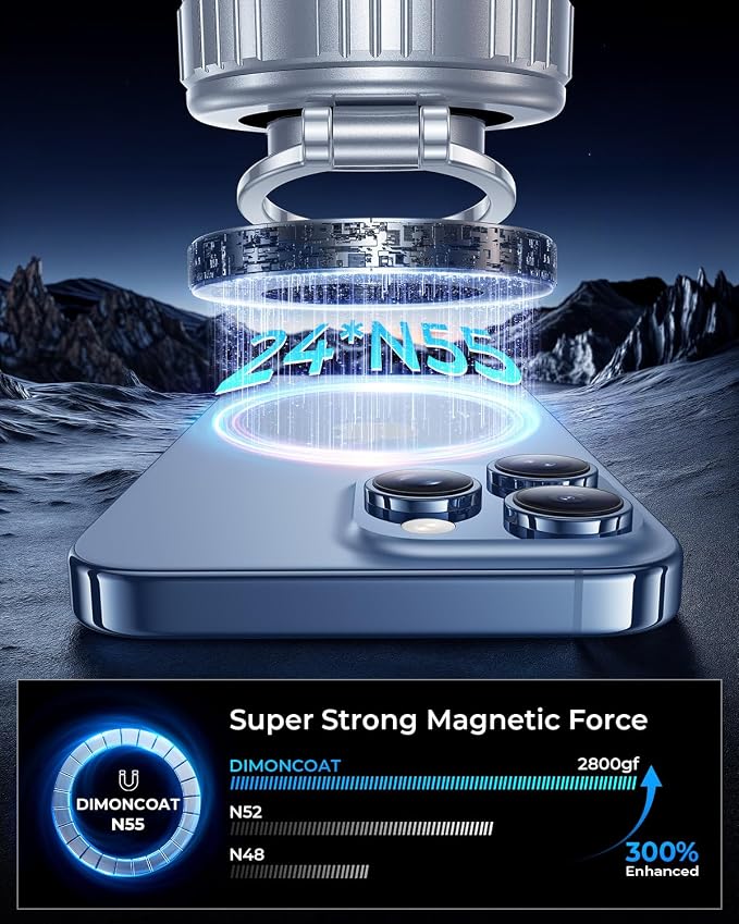 【Upgraded】All Metal for Magsafe Car Mount, Vacuum Magnetic Phone Holders | 119+LBS Suction, 360° Adjustable, Phone Holders for Your Car, Cell Phone Car Mount Accessories for iPhone 17 16 15 Pro Max - Image 5