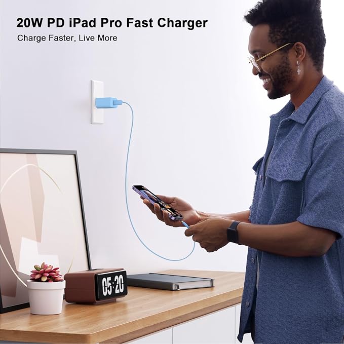 iPhone 17 16 15 Charger Fast Charging 10FT, 20W USB C Charger Block & Cable | 2Pack [Apple MFi Certified] 20W Type C Charger & 10FT Long Type C Charging Cord for iPhone 17/17 Pro/17 Pro Max/16 15 Pro Max - Image 8