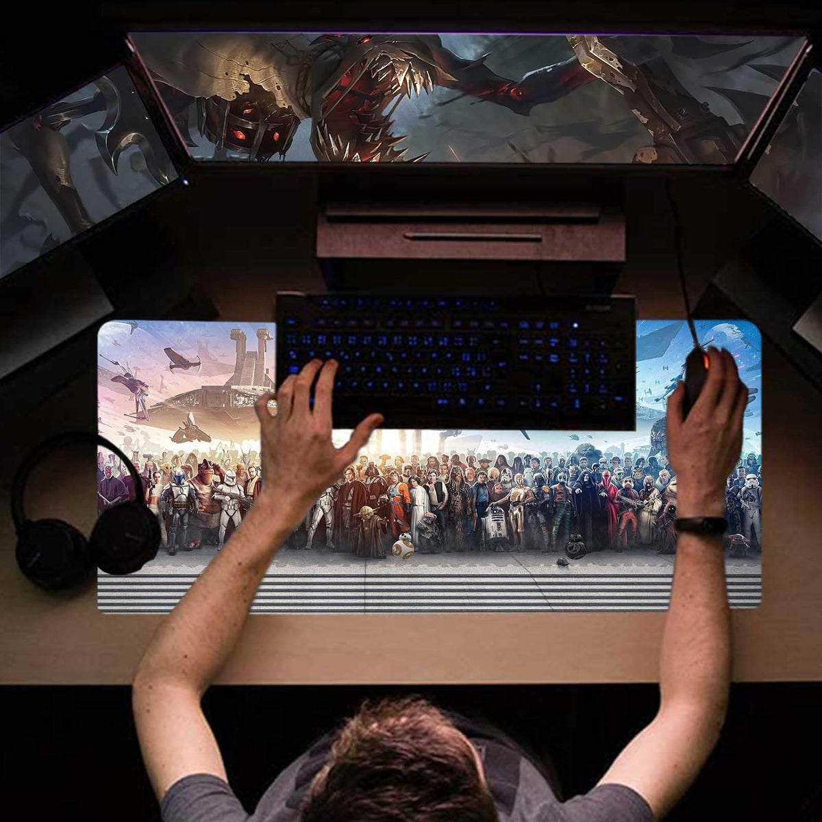 XXL Large Gaming Mouse Pad The Chosen One Custom Desk Pad,Mousepad with Anti-Slip Rubber Base,Stitched Frame Mouse Mat,Portable Desk Mat for Computer Keyboard Mice Laptop & PC,31.5X15.7 Inch - Image 3