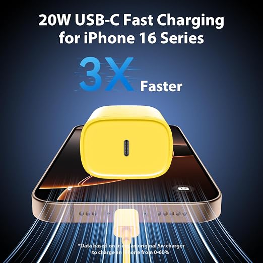Phone 17 16 15 Charger Fast Charging Type C Chargers USB C Fast Charger Block & Phones 17 Charger Cord 10FT Long USB C Charging Cable for i.Phone 17/17 Pro/17 Pro Max/Air/Phone 16 15 Pro Max,Yellow - Image 2
