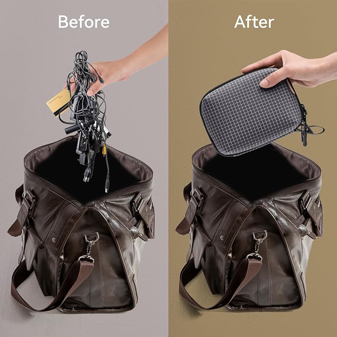 Electronics Organizer Cord Organizer Travel, Small Tech Bag for Cords, Chargers, Power Bank, Earbuds – Portable Cable Pouch for Office, Business Trip, Commute – Water & Scratch-Resistant - Image 3