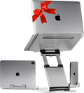 Lifelong 20" Tall Adjustable Laptop Stand with Phone & Tablet Holder | Ergonomic Aluminum Laptop Riser, Portable Foldable Computer Stand, Fits 10-17” Laptops for Desk by LIFELONG