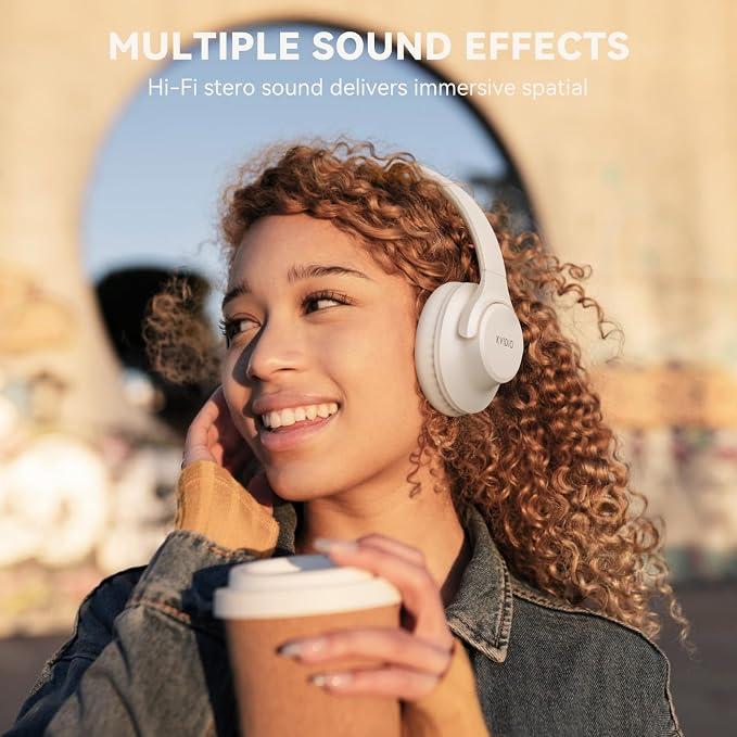 KVIDIO Bluetooth Headphones Wireless Over Ear Headsets 65H Playtime | Deep Bass, HiFi Stereo, Bluetooth 6.0, Microphone, Comfortable Fit, Foldable, Lightweight, Low Latency for Travel Home Office - Image 2