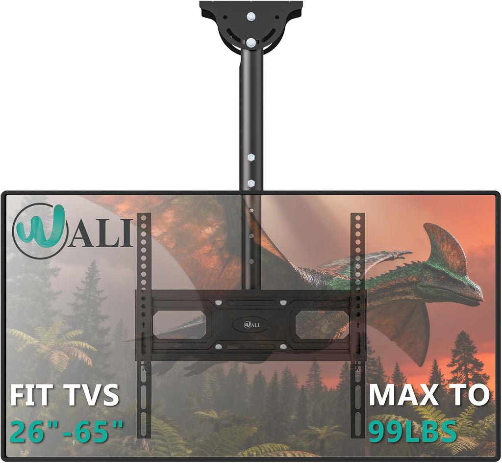 WALI Ceiling TV Mount for Most 26-65 inch LCD LED OLED 4K TVs, up to 99 lbs by WALI