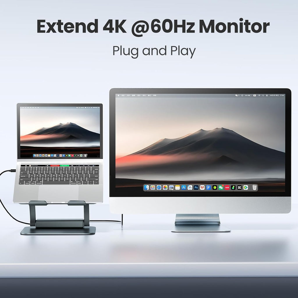 tounee Laptop Stand with Detachable USB-C Hub, 100W PD Charging, 4K@60Hz HDMI, 3 USB Ports, Ergonomic Laptop Holder Docking Station for 10-17" Laptops, MacBook & More - Gray - Image 6