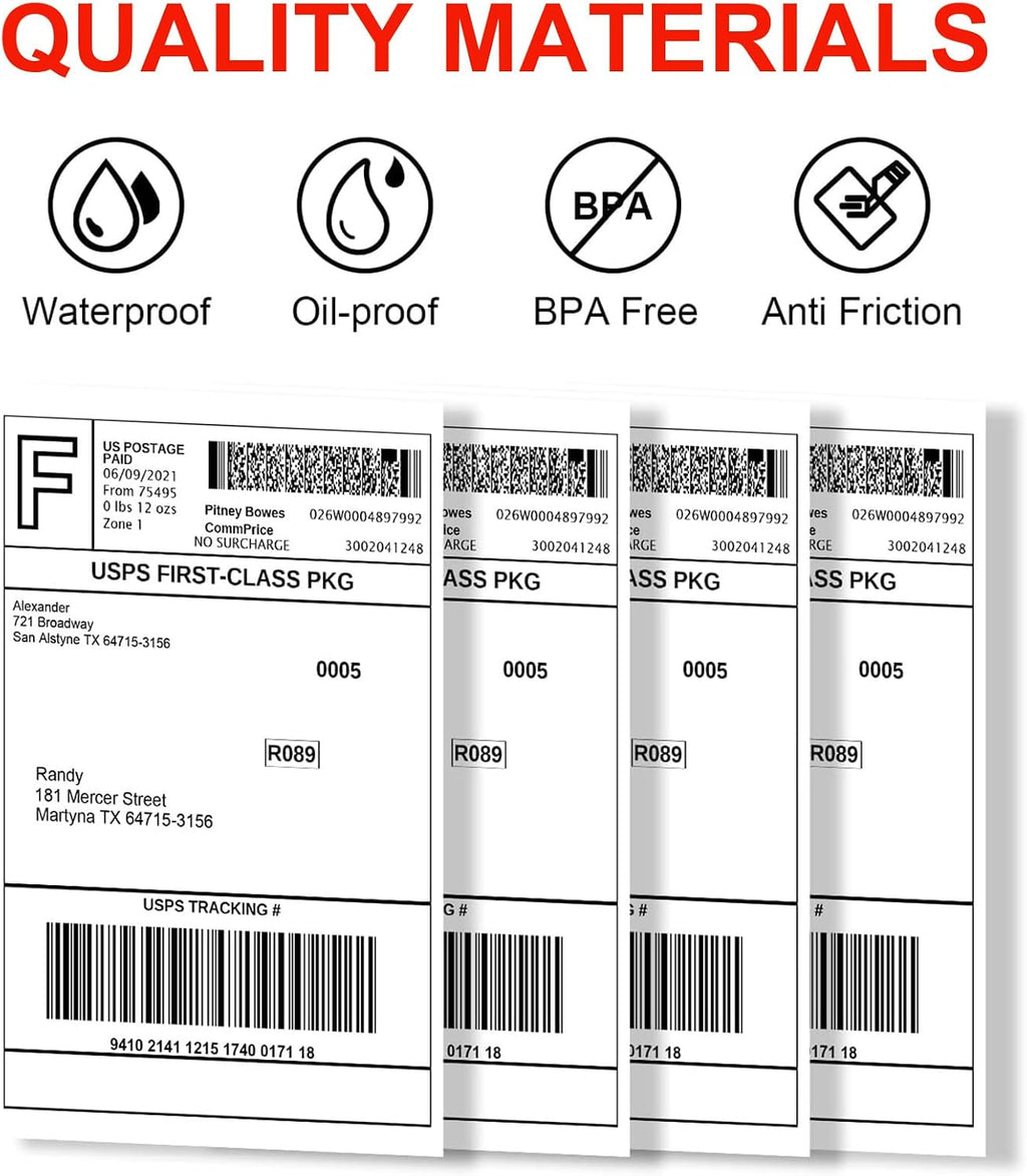 Direct Thermal Labels 4x6-450 Labels/Roll, Thermal Shipping Labels for Zebra 2844 ZP-450 ZP-500 ZP-505, 2 Rolls, 900 Labels(NOT for DYMO) - Image 4