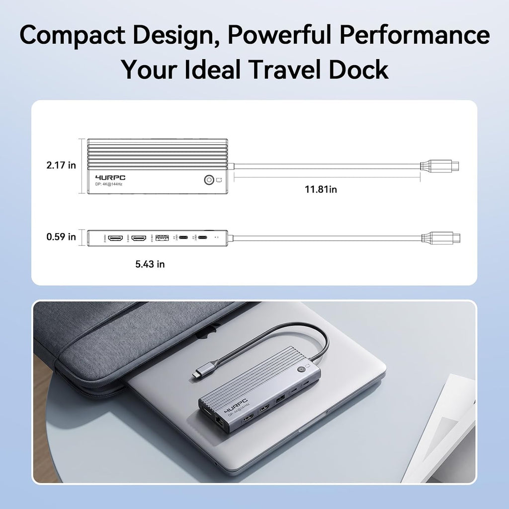 Laptop Docking Station 3 Monitor 4K, 14-in-1 USB C Docking Station - Image 9