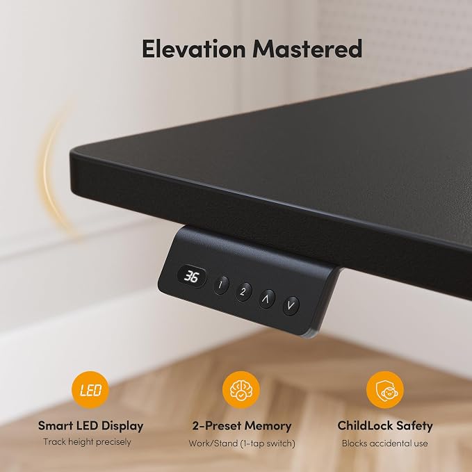 CubiCubi 75“ x 63" L Shaped Standing Desk Adjustable Height, Electric Corner Desk, Sit Stand Home Office Desk with Splice Board, Black - Image 7