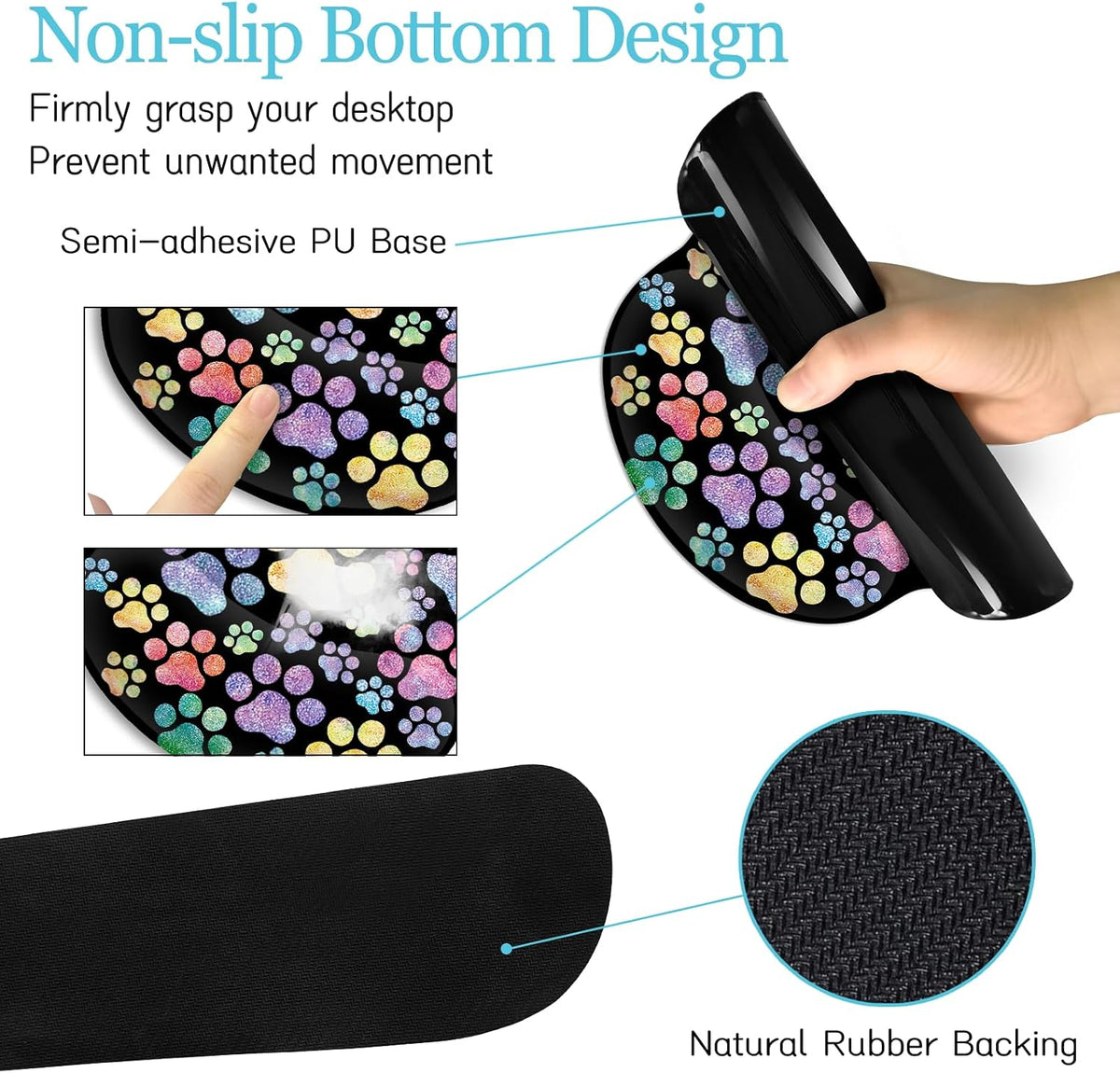 Dog Paw Mouse Pad Set XXL Large Desk Mat Pad, Cute Office Decor - Image 5
