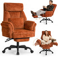 C57 Ergonomic Reclining Office Chair with Footrest, Velvet Desk Chair with 6-Stage Adjustable Wing Armrests for Cross Legged Sitting, Pet Friendly High Back Lounge Gaming Chair for Home Office by ELABEST