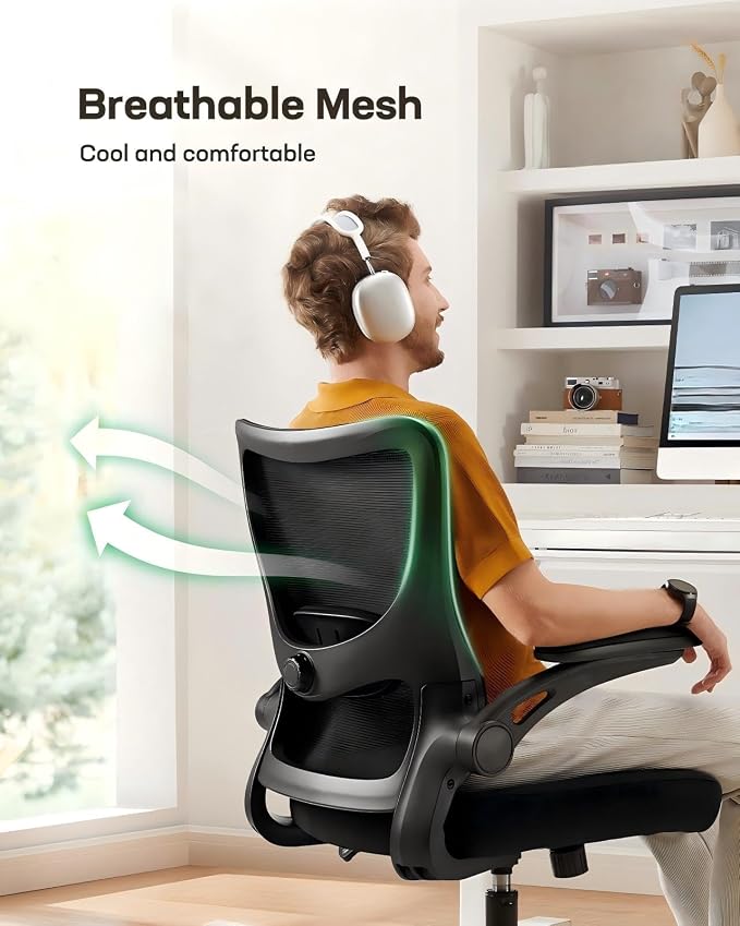 Marsail Ergonomic Office Chair with Adjustable Lumbar Support, 3-Way PU Armrests & Breathable Mesh for Home Office and Gaming - Image 7