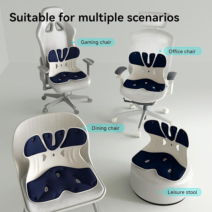 BKT Ergonomic Seat Cushion - Lumbar Support Pillow for Office Chair & Floor | Premium upgraded materials for long sitting. Comfort for students, nursing mothers, office workers and outdoor fishing trips - Image 6