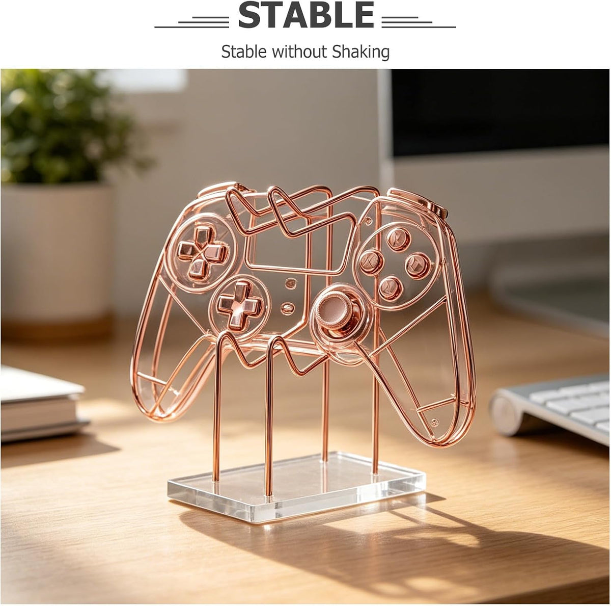 Gaming Controller Holder Stand, Acrylic Display Organizer with Iron Base - Image 3