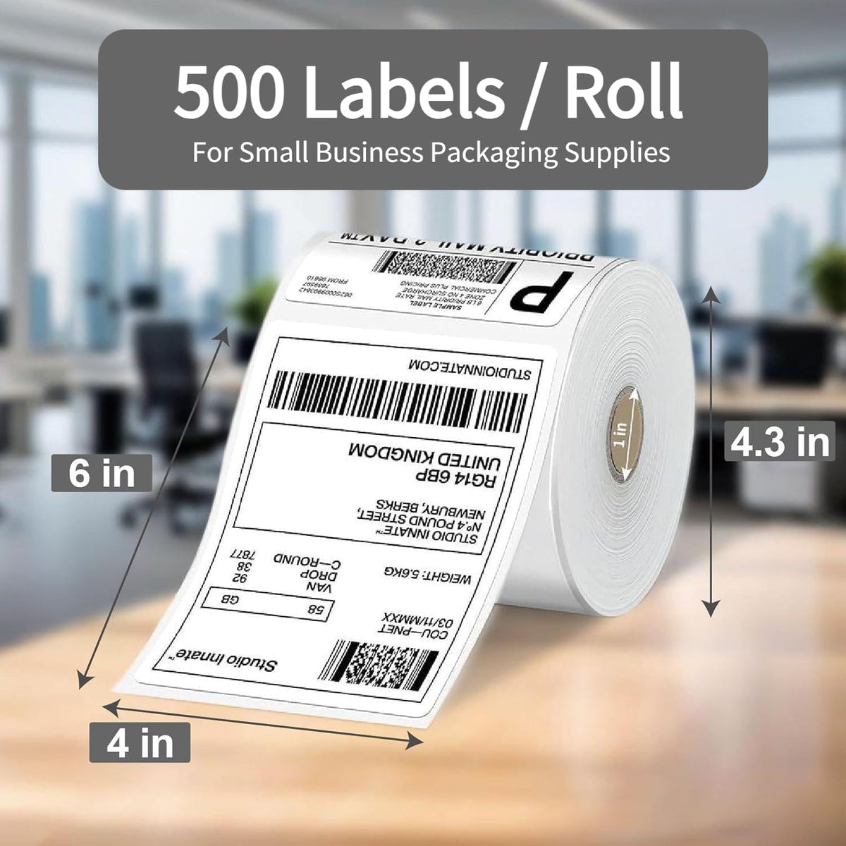HUOJI 500 4x6 Direct Thermal Shipping Labels Roll, Commercial Grade - Image 2