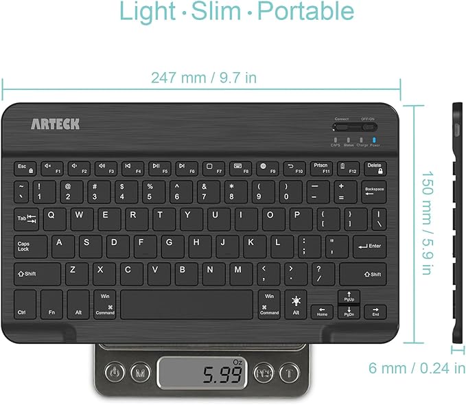 Arteck Universal Backlit Wireless Bluetooth Keyboard for iPad, Tablet, PC - Image 5