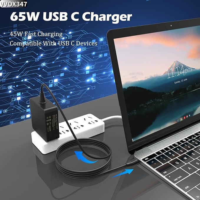 65W USB C Laptop Charger Fits for Lenovo Thinkpad Laptop Charger 65W USB C Charger T14 T14s X1 Think pad, Yoga Computer Charger 7i,65 Watt Fast Replacement Type C Chromebook Power Cord Adapter - Image 7