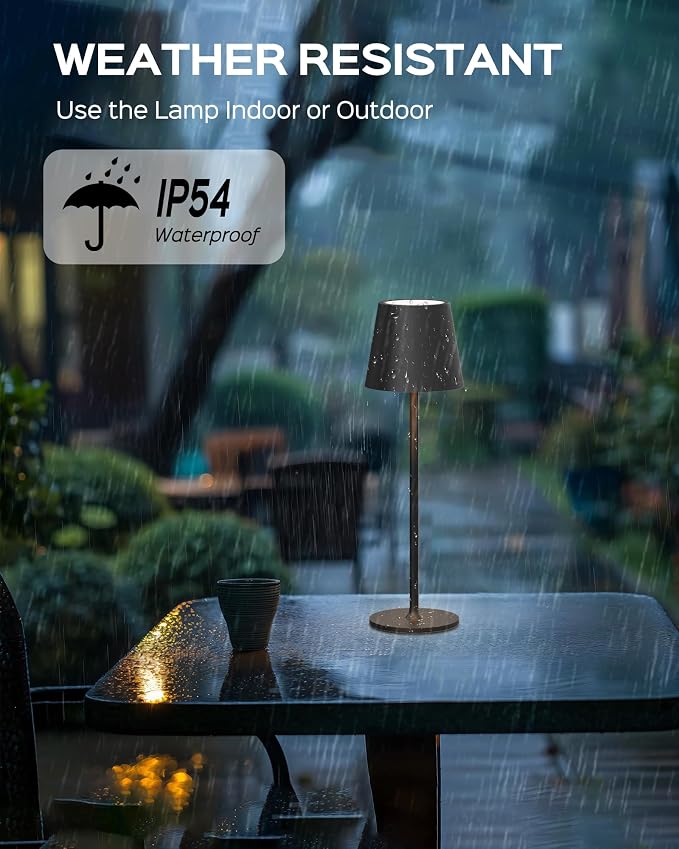 JACKYLED Cordless Table Lamps Rechargeable, 3 Adjustable Height, 5000 Capactiy Operated, 3 Colors Smooth Dimming, Portable LED Waterproof Table Lamp for Dining, Bedroom, Outdoor (2 Pack) - Image 7