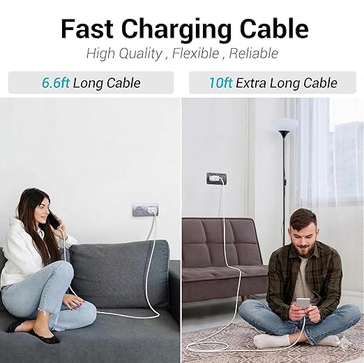 4-Pack (6ft 6ft 10ft 10ft) 60W USB C to USB C Fast Charging Cable | for iPhone Charger Cord, Type C to C Charger Cord Compatible with iPhone 17, 17 Pro Max, 16, 15, iPad Pro, Macbook Pro - Image 2