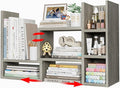 NUTIKAS Desk Shelves Desktop Organizer Shlef - Grey Office Organization for Top of Desk Organizers and Accessories Corner Bookshelf Table Top Shelving Small Hutch Decorations for Office by NUTIKAS
