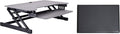 Rocelco 37.5" Height Adjustable Standing Desk Converter with Anti Fatigue Mat Bundle - Slide Out Retractable Keyboard Tray - Sit Stand Dual Monitor Riser - Computer Workstation - Gray (R DADRG-MAFM) by Rocelco