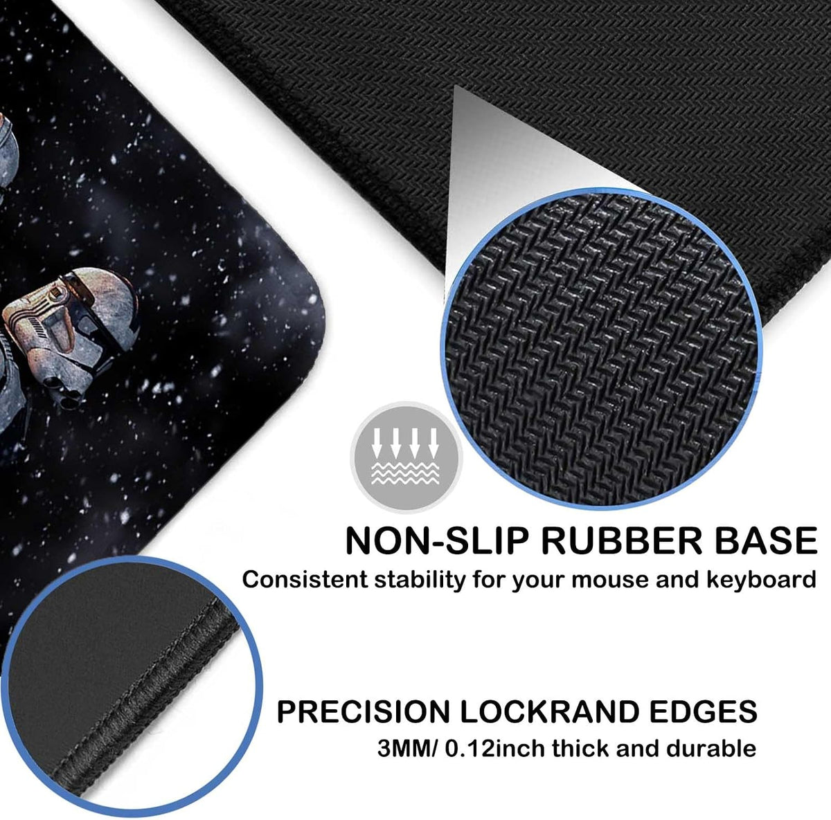 Extra Large Gaming Mouse Pad Design Desk Pad XXL,Mousepad with Non-Slip Rubber Base & Stitched Edges Mouse Mat,Portable Desk Mat for Computer Keyboard Mice Laptop and PC,31.5X15.7 inches - Image 3