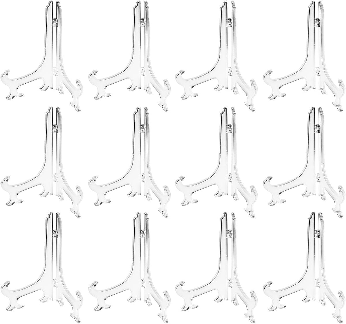 Super Z Outlet Clear Plastic Easels or Stand/Plate Holders to Display Pictures, Placecards, or Other Items at Weddings, Home Decoration, Birthdays, Tables (12 Pack) (8.5 Inch) by Super Z Outlet
