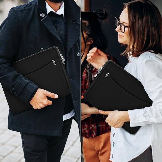 Laptop Case 15.6 in, Shockproof Protective Laptop Bag with Accessory Pocke | Laptop Sleeve, Briefcase Carrying Portable Computer Sleeve Compatible with MacBook, HP, Dell, Lenovo, Asus, Black - Image 7