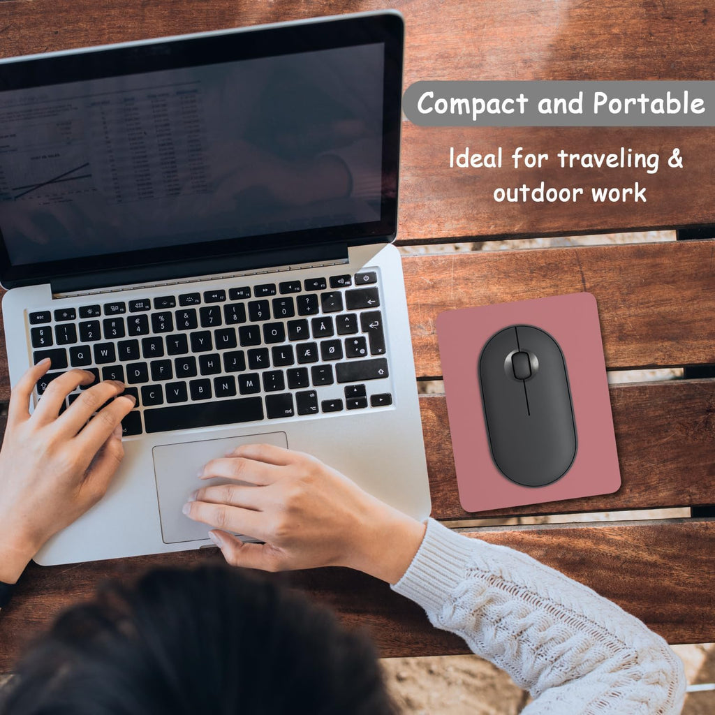 Small Mouse Pad, 5 x 6 Inch Thick Rubber Premium-Textured Non-Slip Portable & Washable Mini Mouse Mat for Women Men Wireless Laptops Keyboard Tray Gaming Work Travel,Dark Red - Image 7