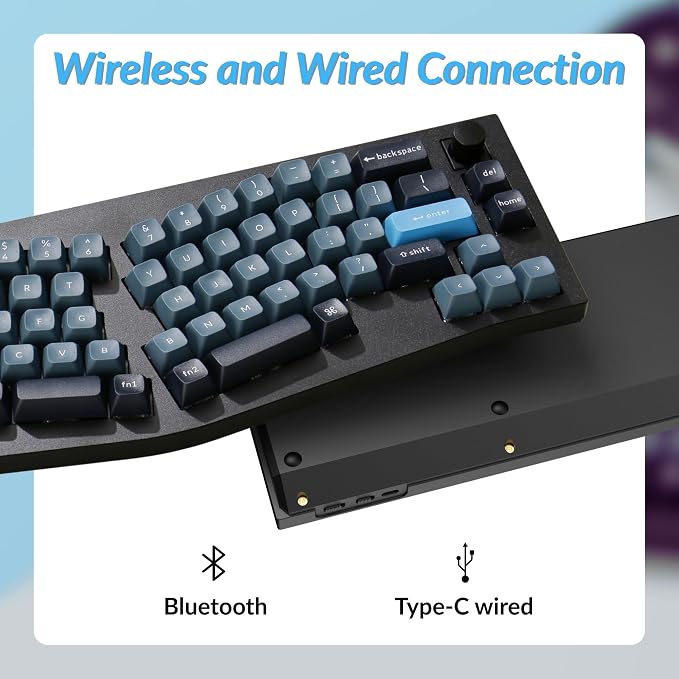 Keychron Q8 Pro QMK/VIA Programmable Wireless Custom Mechanical Keyboard, 65% Alice Layout Bluetooth/Wired, Hot Swappable, Ergonomic, Aluminum, RGB Backlit for Mac Windows Linux-Black - Image 3